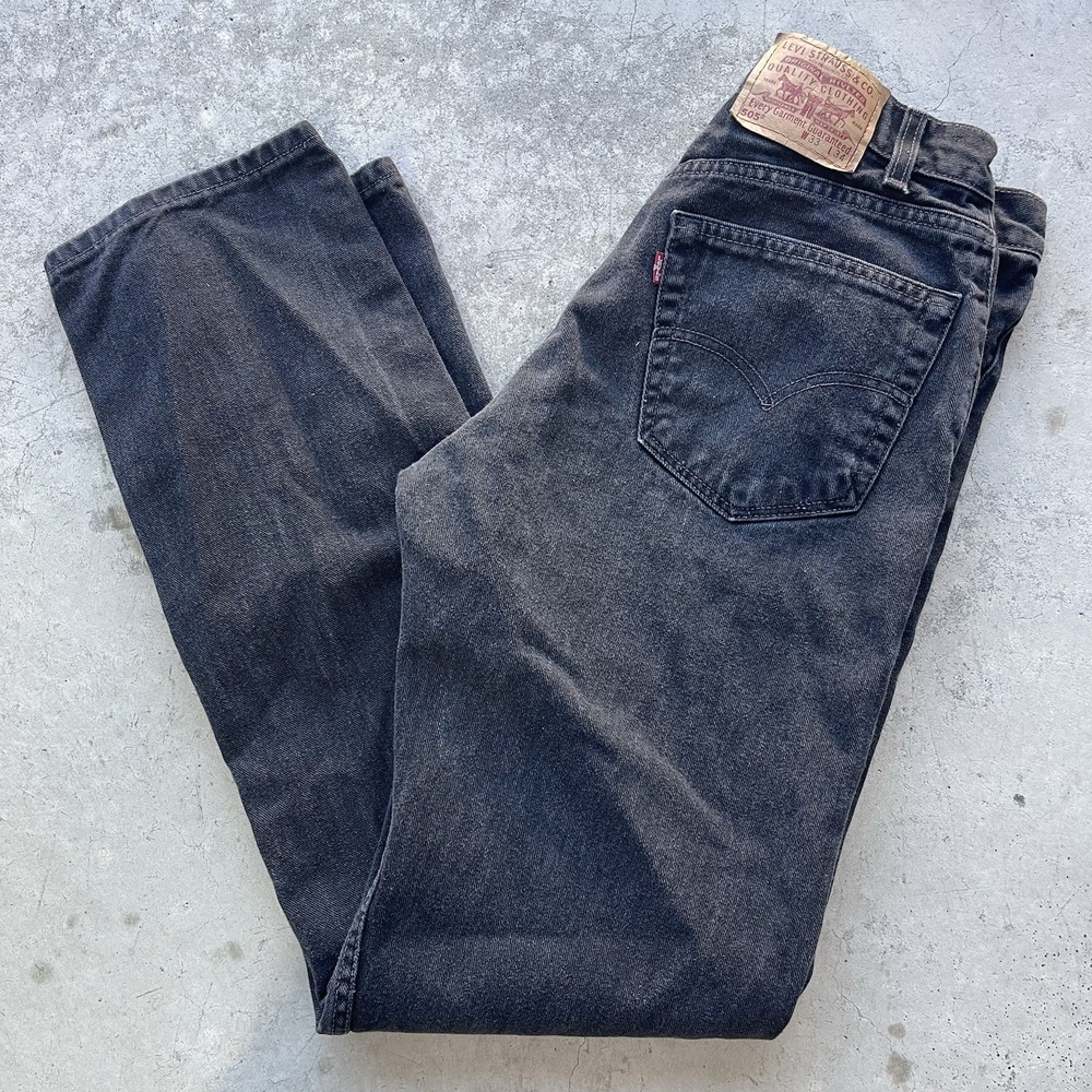 Vintage Levi's 505 Jeans Men 31x32 Black Denim Made In USA Straight Leg Y2K